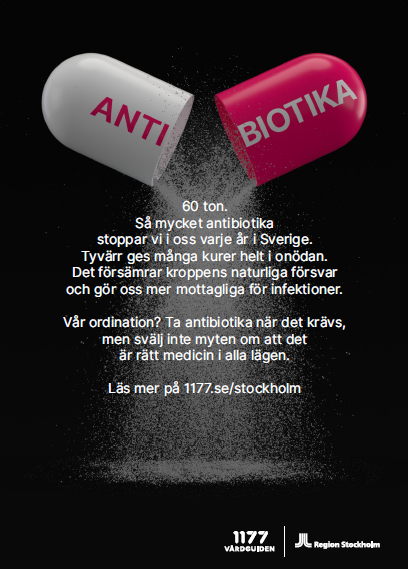 Affisch om onödig antibiotikaanvändning.